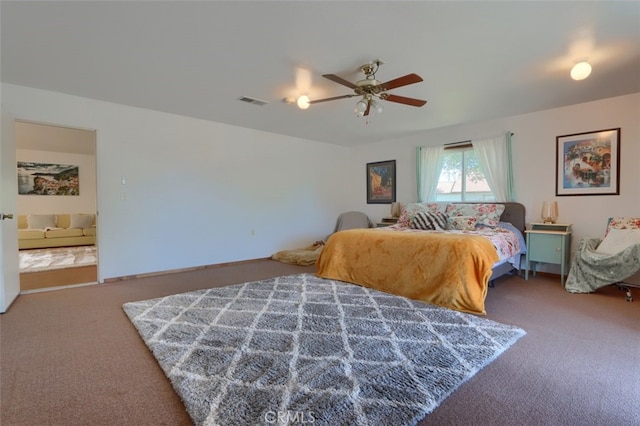 44800 Ahwahnee Acres Rd, Ahwahnee, CA 93601 - carpeted bedroom with a ceiling fan