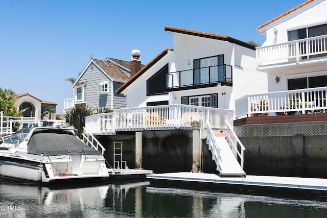 3960 W Hemlock St, Oxnard, CA 93035 - dock area with a water view and stairway