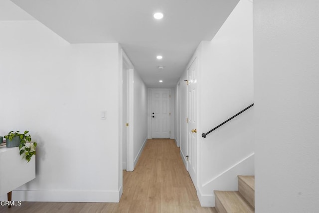 3960 W Hemlock St, Oxnard, CA 93035 - corridor featuring baseboards, recessed lighting, and light wood-style floors