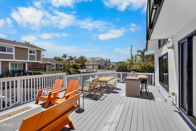 3960 W Hemlock St, Oxnard, CA 93035 - wooden deck featuring a residential view and outdoor dining space
