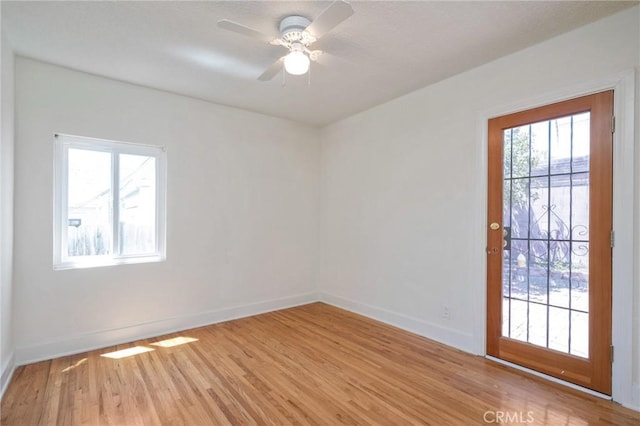827 S Leland St, San Pedro, CA 90731 - spare room with light wood-type flooring, baseboards, and ceiling fan