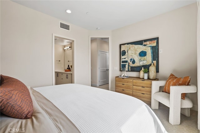 19041 Main St Unit 109, Huntington Beach, CA 92648 - carpeted bedroom featuring recessed lighting and ensuite bath