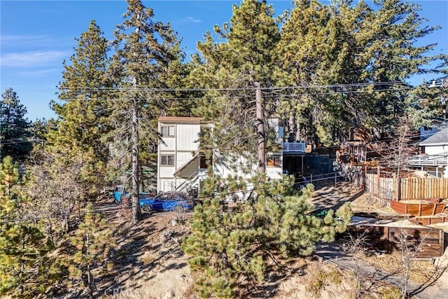 32490 Scandia Dr, Running Springs, CA 92382 - rear view of property featuring fence