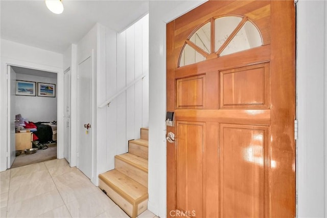 32490 Scandia Dr, Running Springs, CA 92382 - entrance foyer with stairs