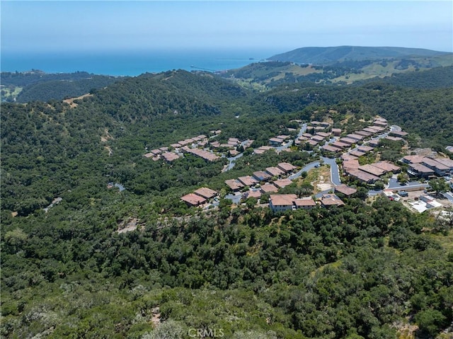 2815 Rock Wren Ln, Avila Beach, CA 93424 - aerial view of residential area with a heavily wooded area and a mountainous background