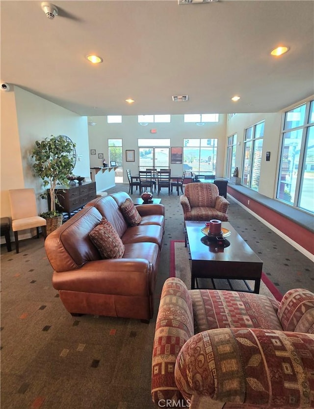 2742 Cabrillo Ave Unit 201, Torrance, CA 90501 - living area with carpet, plenty of natural light, and recessed lighting