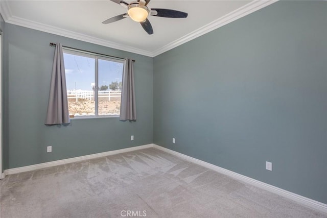 38550 Crossover Rd, Temecula, CA 92592 - unfurnished room featuring carpet flooring, a ceiling fan, baseboards, and crown molding
