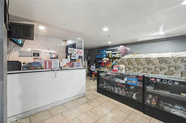 welcome area with recessed lighting