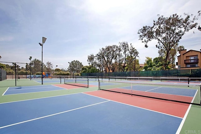 1715 Kennington Rd, Encinitas, CA 92024 - view of tennis court featuring community basketball court and fence