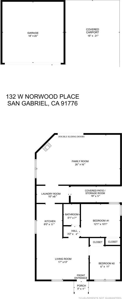 132 W Norwood Pl, San Gabriel, CA 91776 - view of property floor plan