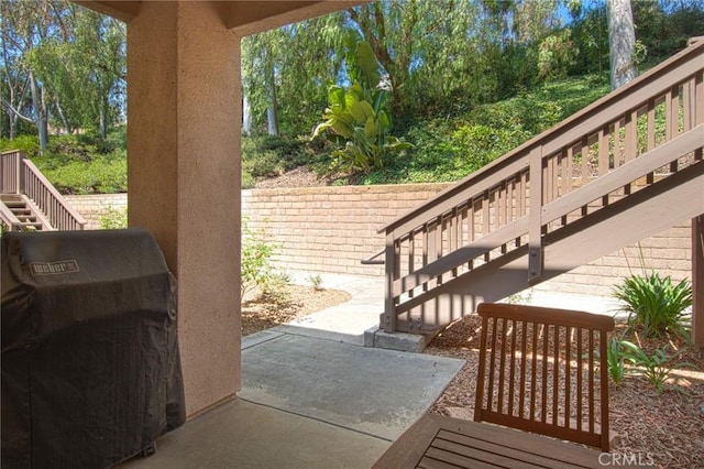 28071 Caldaro, Laguna Niguel, CA 92677 - wooden deck featuring stairs, grilling area, and a patio