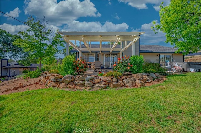 5030 Creek Front Rd, Catheys Valley, CA 95306 - back of house featuring a patio area and a yard