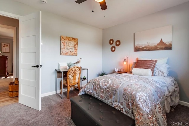 1728 E Mission Rd, Fallbrook, CA 92028 - bedroom with carpet, baseboards, and ceiling fan