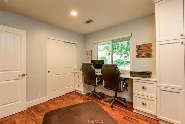 225 Hacienda Ave, San Luis Obispo, CA 93401 - home office featuring recessed lighting, light wood-style floors, and baseboards