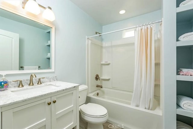 225 Hacienda Ave, San Luis Obispo, CA 93401 - full bathroom featuring shower / bath combination with curtain, toilet, and vanity
