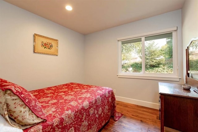 225 Hacienda Ave, San Luis Obispo, CA 93401 - bedroom featuring baseboards, wood finished floors, and recessed lighting