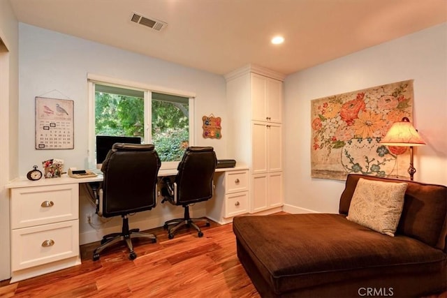 225 Hacienda Ave, San Luis Obispo, CA 93401 - office with light wood-style flooring, recessed lighting, and built in study area