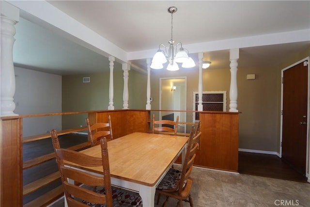 9943 Vernon Ave, Montclair, CA 91763 - dining room featuring a chandelier and baseboards