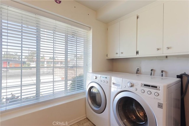 9943 Vernon Ave, Montclair, CA 91763 - clothes washing area featuring cabinet space and separate washer and dryer