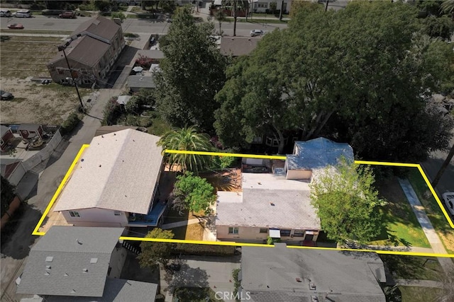 4250 10th St, Riverside, CA 92501 - aerial perspective of suburban area with property parcel outlined