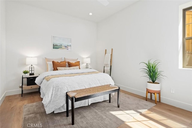 4140 Hillside Dr, San Luis Obispo, CA 93401 - bedroom with light wood-style flooring, baseboards, and recessed lighting