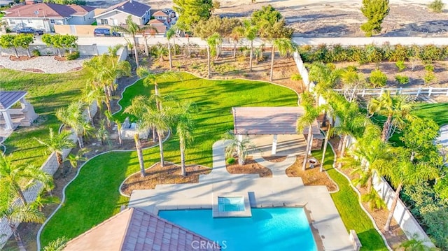 12932 Carnesi Dr, Rancho Cucamonga, CA 91739 - aerial perspective of suburban area with a pool