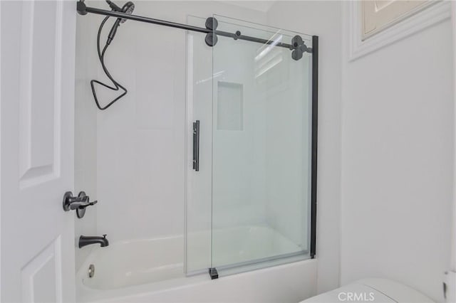 12932 Carnesi Dr, Rancho Cucamonga, CA 91739 - bathroom with toilet and enclosed tub / shower combo