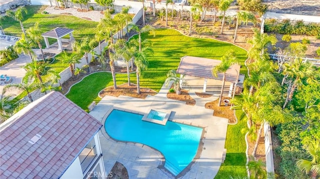 12932 Carnesi Dr, Rancho Cucamonga, CA 91739 - bird's eye view of a pool