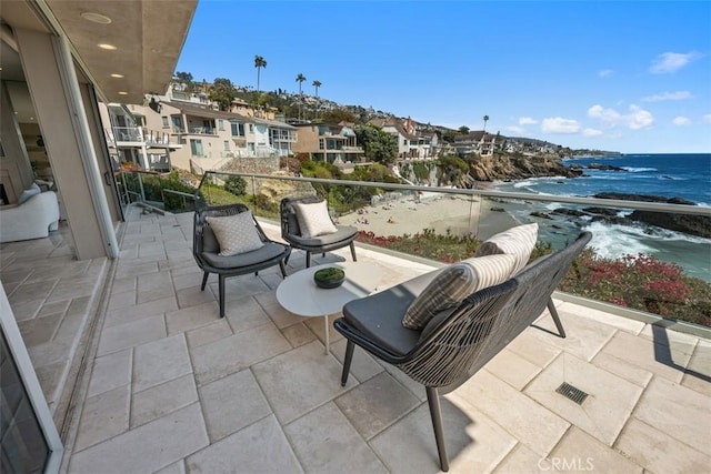 1907 Ocean Way, Laguna Beach, CA 92651 - view of patio featuring a water view, a residential view, and a balcony