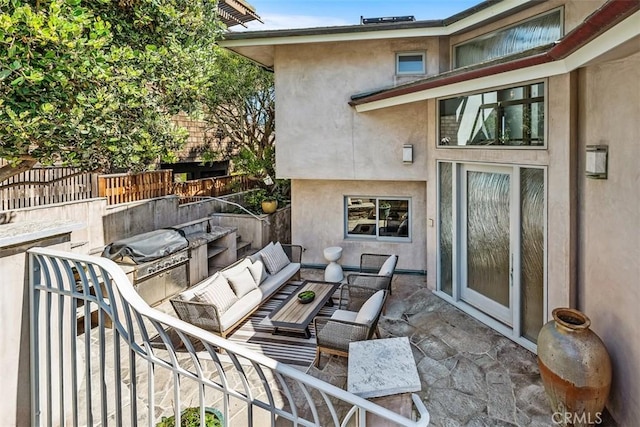 1907 Ocean Way, Laguna Beach, CA 92651 - view of patio / terrace with an outdoor hangout area and fence