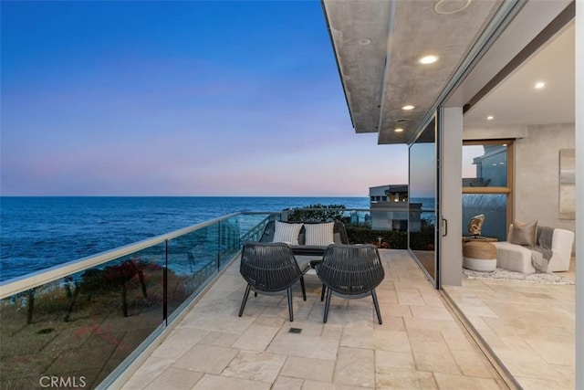 1907 Ocean Way, Laguna Beach, CA 92651 - balcony at dusk with a water view