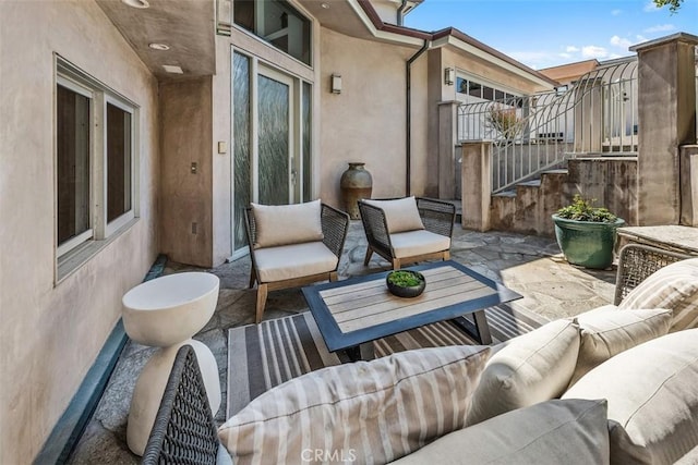 1907 Ocean Way, Laguna Beach, CA 92651 - view of patio featuring an outdoor living space and stairs