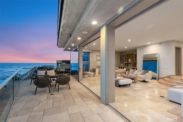 1907 Ocean Way, Laguna Beach, CA 92651 - view of patio / terrace featuring a balcony and a water view