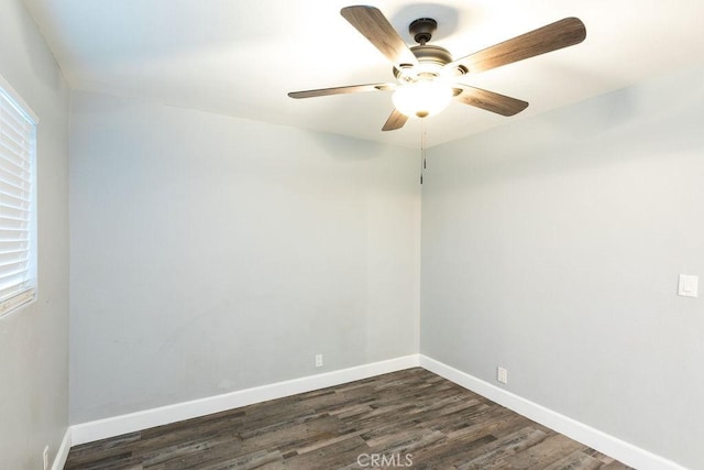 4401 La Clede Ave, Los Angeles, CA 90039 - empty room with dark wood-type flooring, ceiling fan, and baseboards
