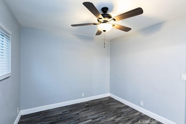 4401 La Clede Ave, Los Angeles, CA 90039 - empty room with ceiling fan, dark wood-type flooring, and baseboards