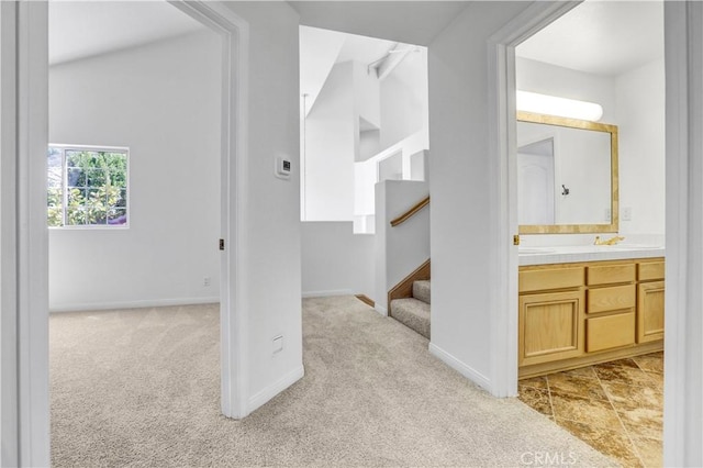 4064 Lemonberry Pl, Thousand Oaks, CA 91362 - bathroom featuring baseboards, vanity, and carpet flooring