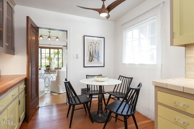 1770 Loma Vista St, Pasadena, CA 91104 - dining space with wood finished floors and a ceiling fan