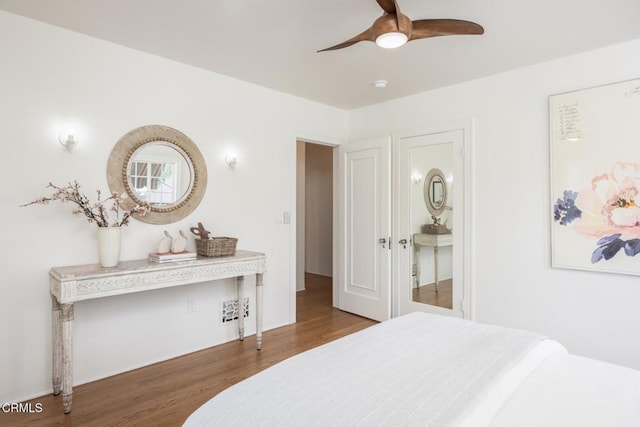 1770 Loma Vista St, Pasadena, CA 91104 - bedroom featuring wood finished floors and a ceiling fan