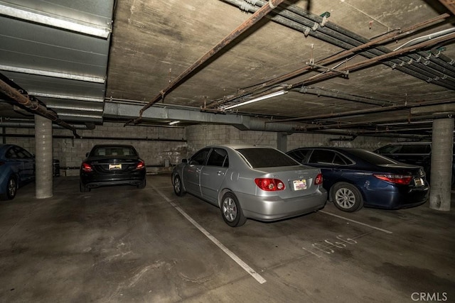 view of parking garage