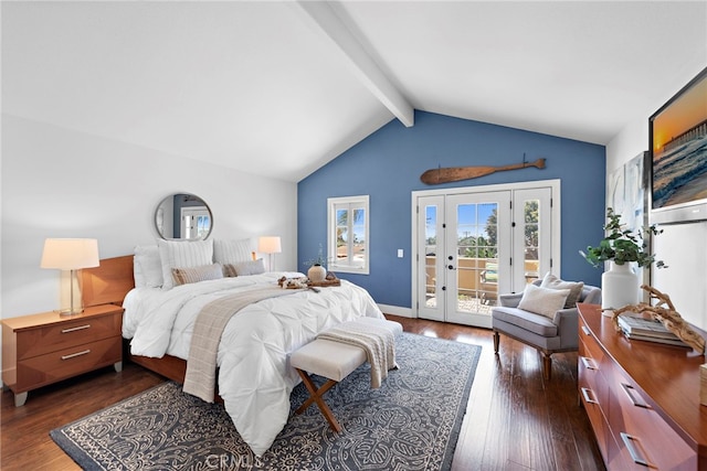 34550 Calle Naranja, Dana Point, CA 92624 - bedroom featuring access to outside, dark wood-style flooring, and baseboards