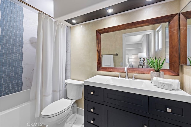 34550 Calle Naranja, Dana Point, CA 92624 - bathroom with vanity, toilet, and shower / tub combo