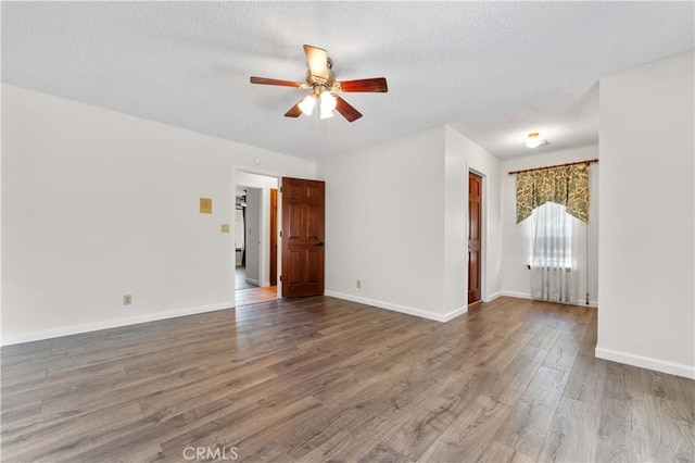 6367 Arrowhead Lake Rd, Hesperia, CA 92345 - unfurnished room with a ceiling fan, a textured ceiling, and wood finished floors