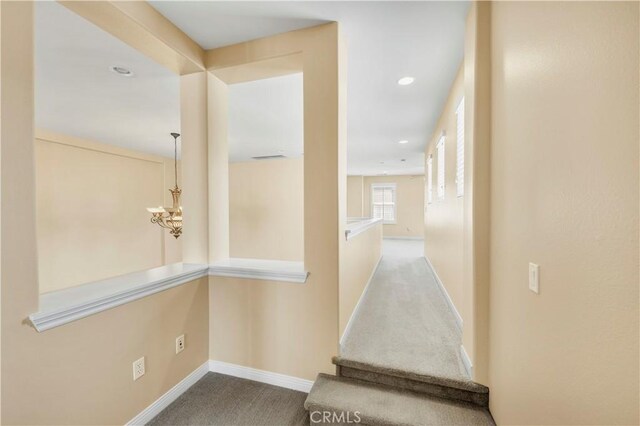 8 Via Del Fico Ct, Lake Elsinore, CA 92532 - corridor with carpet, baseboards, and recessed lighting