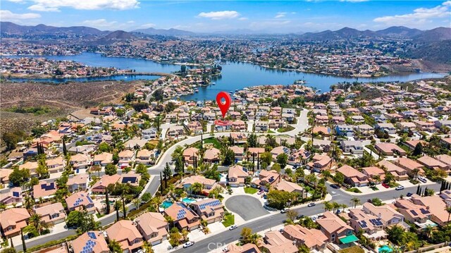8 Via Del Fico Ct, Lake Elsinore, CA 92532 - aerial perspective of suburban area featuring a water and mountain view