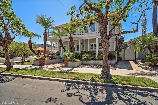 5894 E Appian Way, Long Beach, CA 90803 - view of front of property with a porch and a balcony