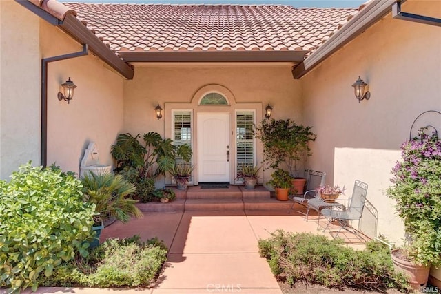4451 Casa Sierra, Paradise, CA 95969 - property entrance with stucco siding and a tile roof