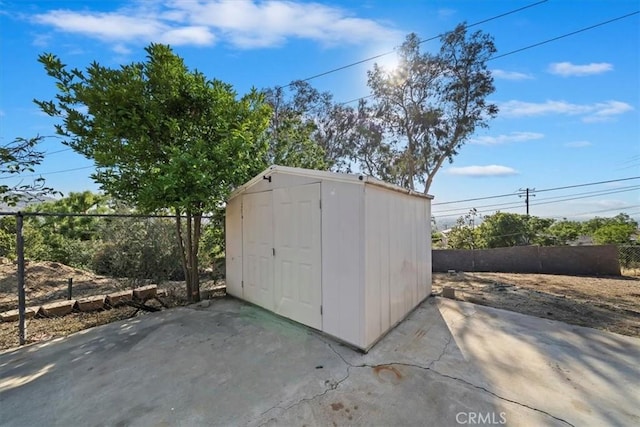 4180 Mount Baldy Ct, Norco, CA 92860 - view of shed featuring fence
