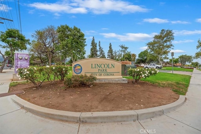 view of community sign