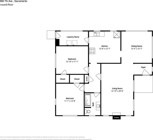 4890 7th Ave, Sacramento, CA 95820 - home floor plan