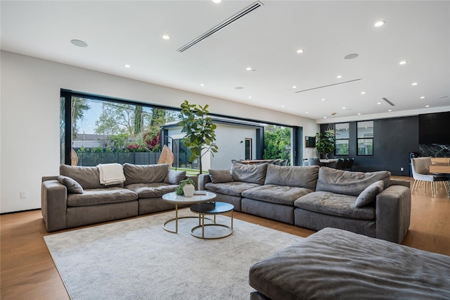 5141 Varna Ave, Sherman Oaks, CA 91423 - living area featuring recessed lighting and wood finished floors